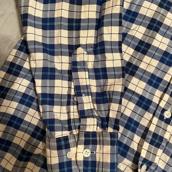 SADDLEBRED~BLUE PLAID SHIRT~NWOT~LG - Picture 4 of 6